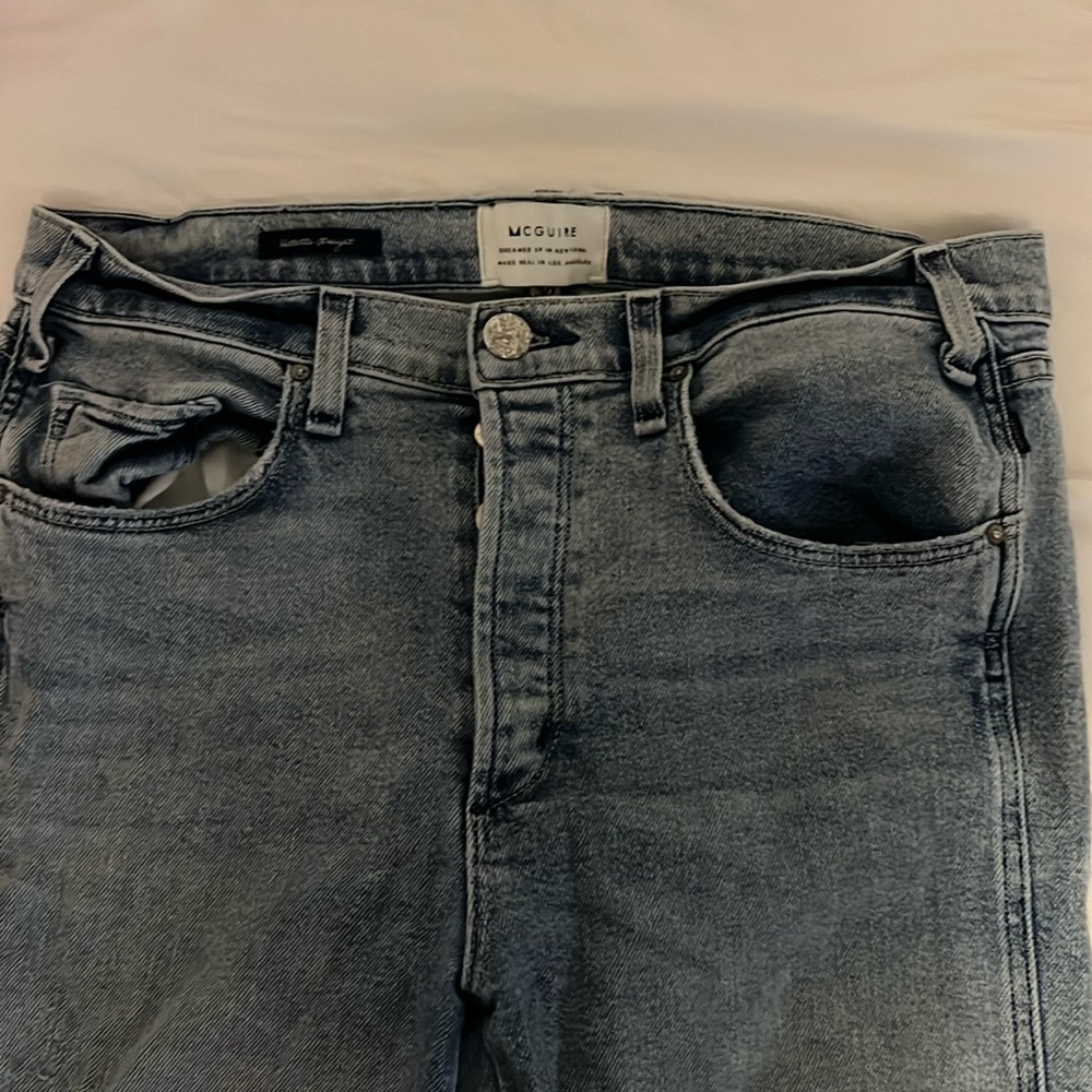 Distressed boutique jean